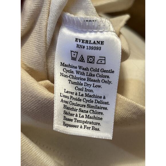 Everlane Size M Tan White Striped Short Sleeve The Organic Cotton Polo Dress NWT - Picture 4 of 7